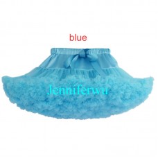 Adult /infant/girl/baby/toddler/kid Tutu Fluffy Party Skirt Soft Princess Ballet Pettiskirt Women's Dancewear blue